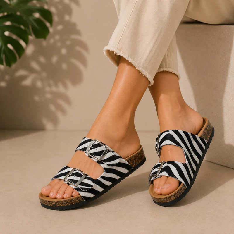 MUJER SANDALIA DESTALONADA BRISIA ZEBRA