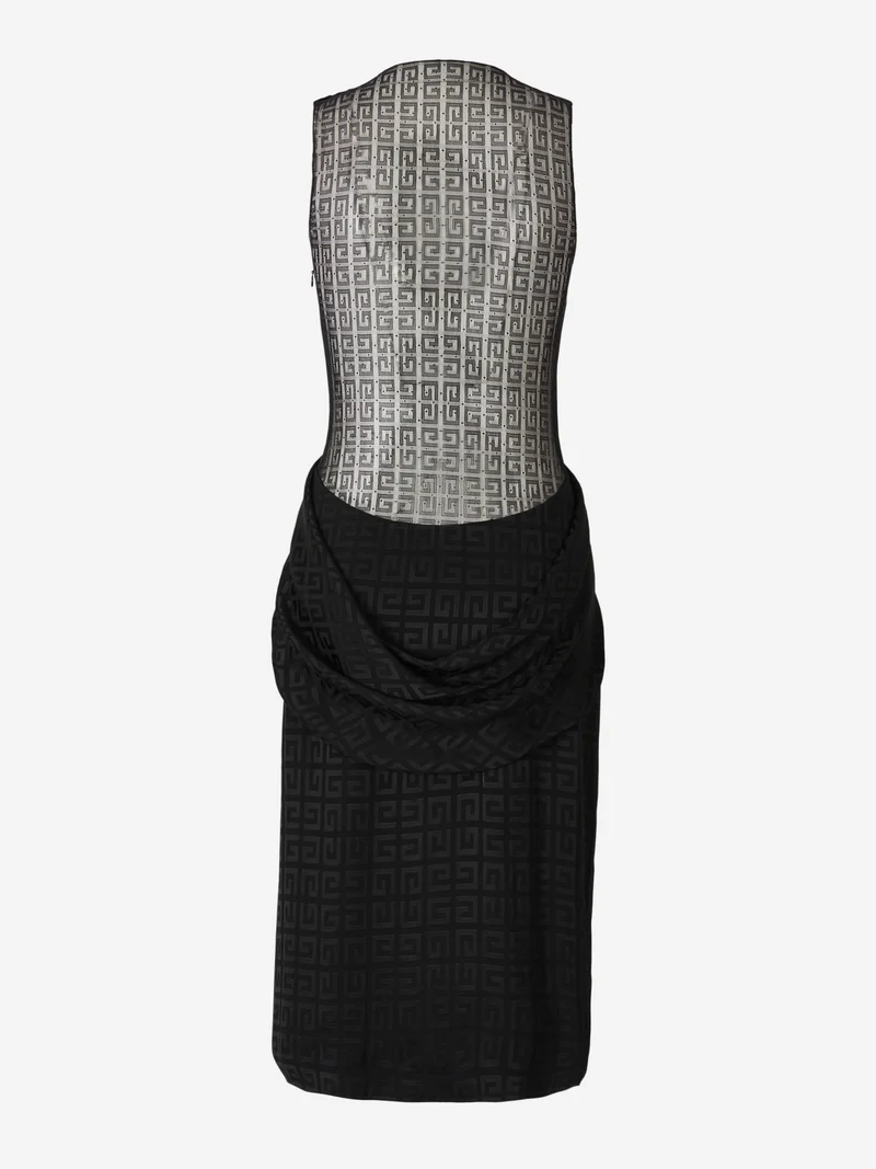 Vestido Jacquard Drapeado