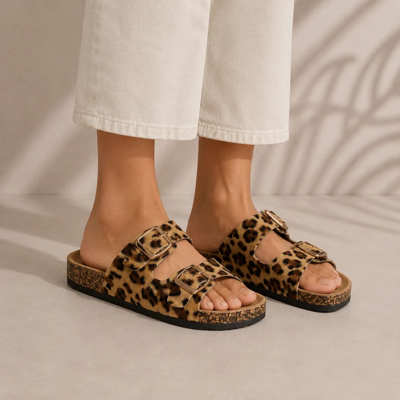 MUJER SANDALIA DESTALONADA BRISIA LEOPARDO