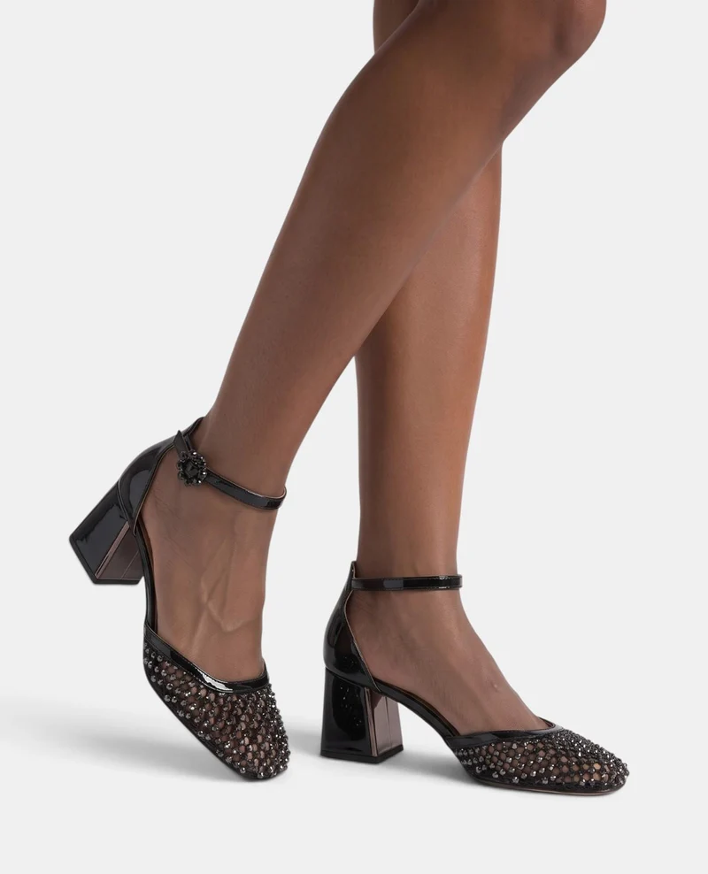 ZAPATO SALÓN MALLA EFECTO METALIZADO