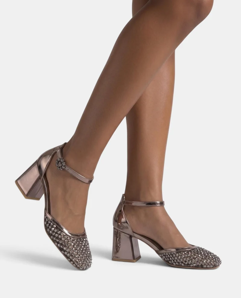 ZAPATO SALÓN MALLA EFECTO METALIZADO