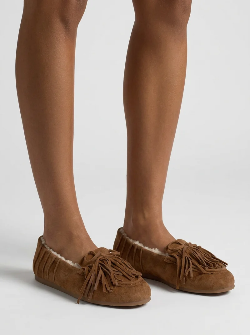 MOCASÍN DE ANTE CON FLECOS