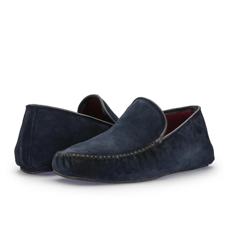 Zapatilla casa serraje azul C100 Jeromín