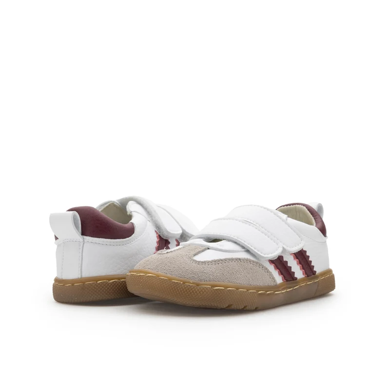 Deportiva barefoot blanco/burdeos REP Jeromín