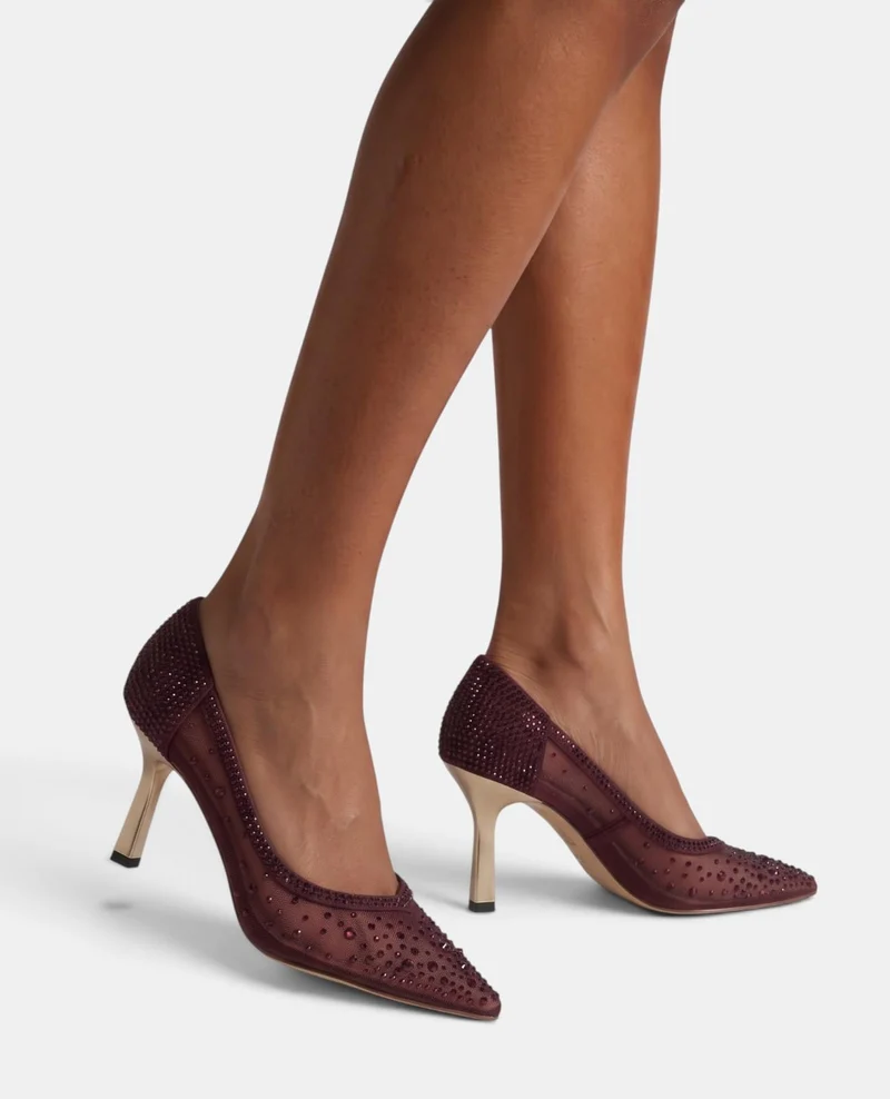 ZAPATO SALÓN MALLA DETALLES PEDRERÍA