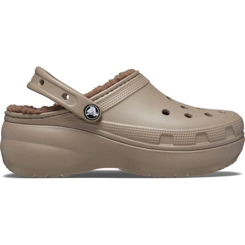 Sandalias tipo zueco con plataforma forrada Crocs 207938 Classic para mujer