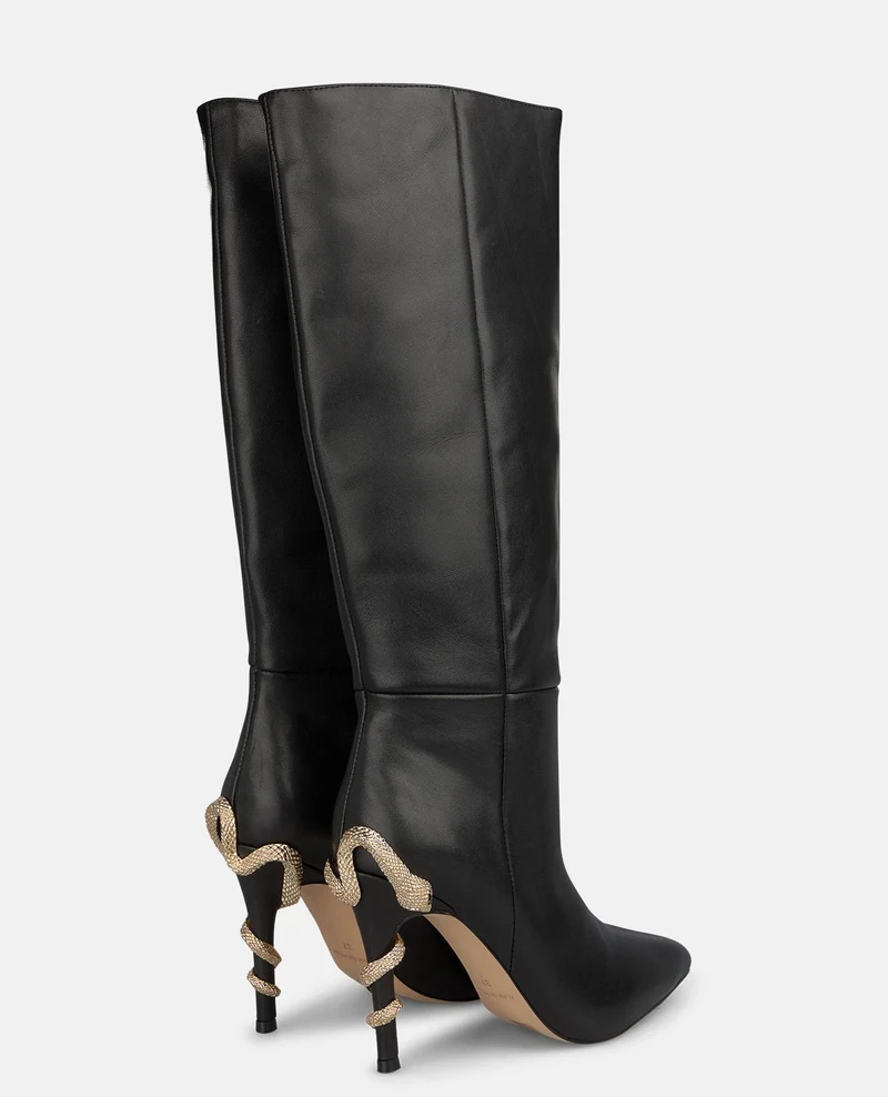 BOTA DE NAPA TACÓN CON SERPIENTE