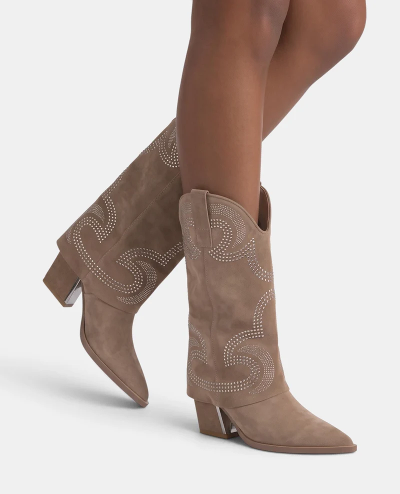 BOTA COWBOY DE ANTE CON DETALLES PEDRERÍA