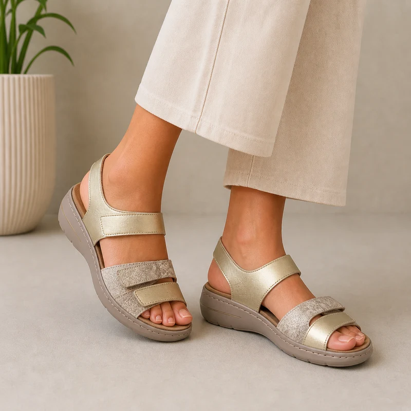 MUJER SANDALIA COMODO ORO
