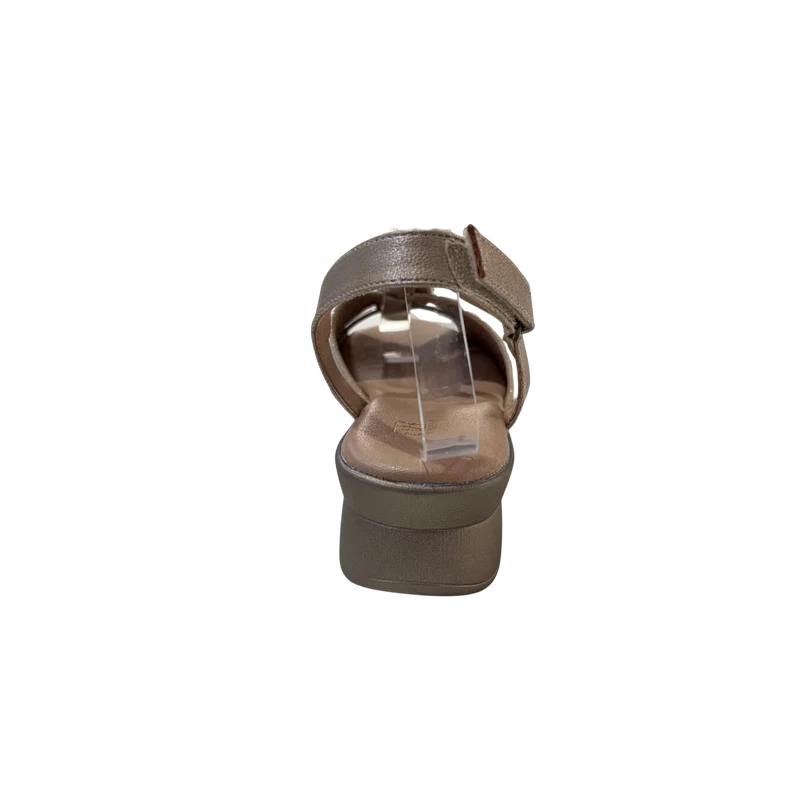 MUJER SANDALIA COMODO CUÑA VESTIR BEIGE CRUZADO