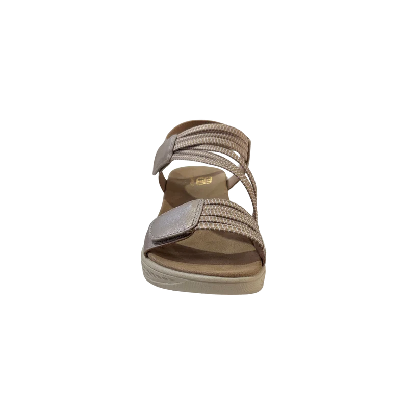 MUJER SANDALIA COMODO CUÑA BEIGE