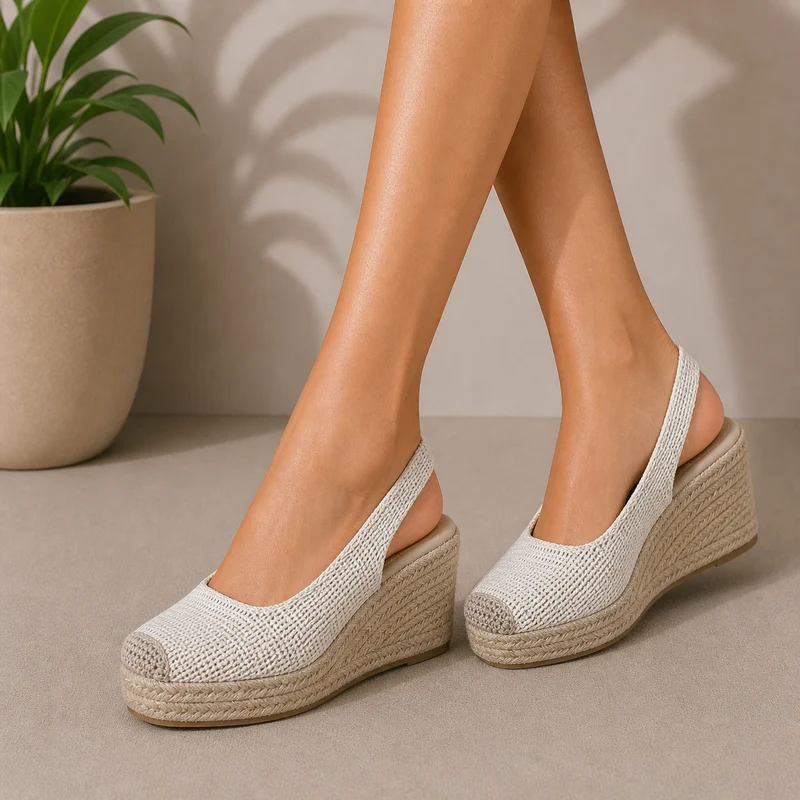 MUJER ESPARTO CUÑAS BEIGE LAURA