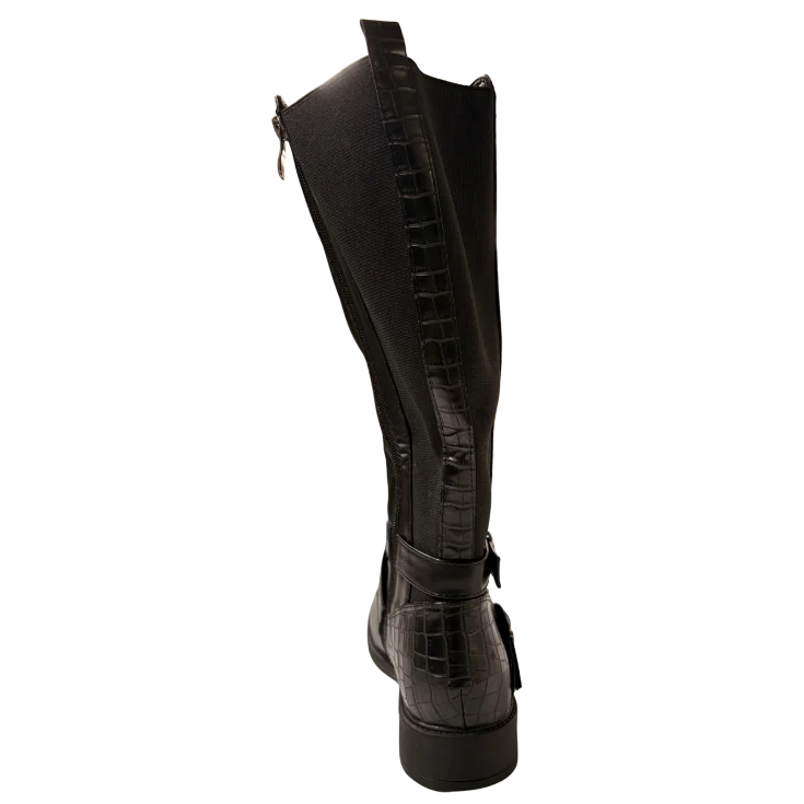MUJER SBPL BOTA ELASTICO DESTELLO NEGRO