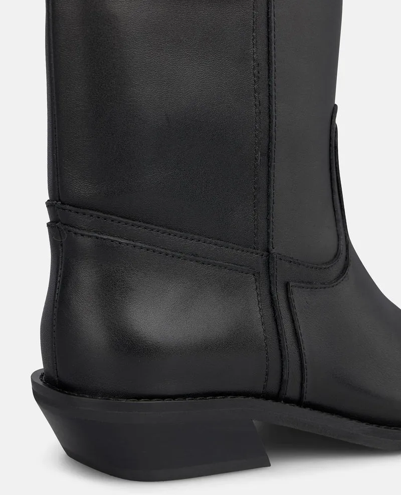 BOTA DE PIEL CON CIERRE CREMALLERA