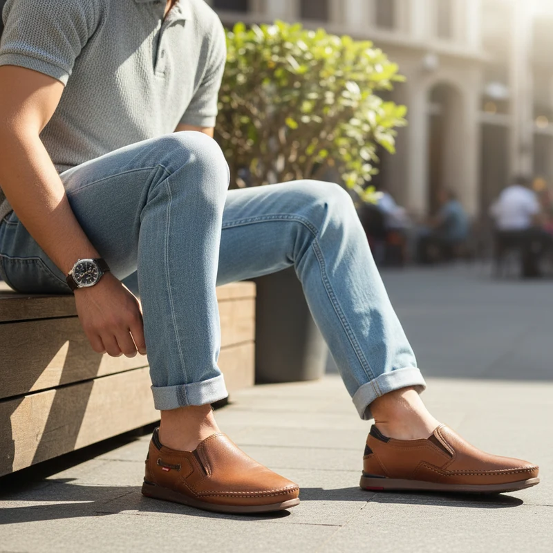 Mocasines Fluchos Mariner Slip On 9883 Cuero Marino