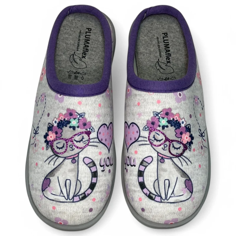 Zapatillas de Casa Plumaflex Gato 12317 Lila