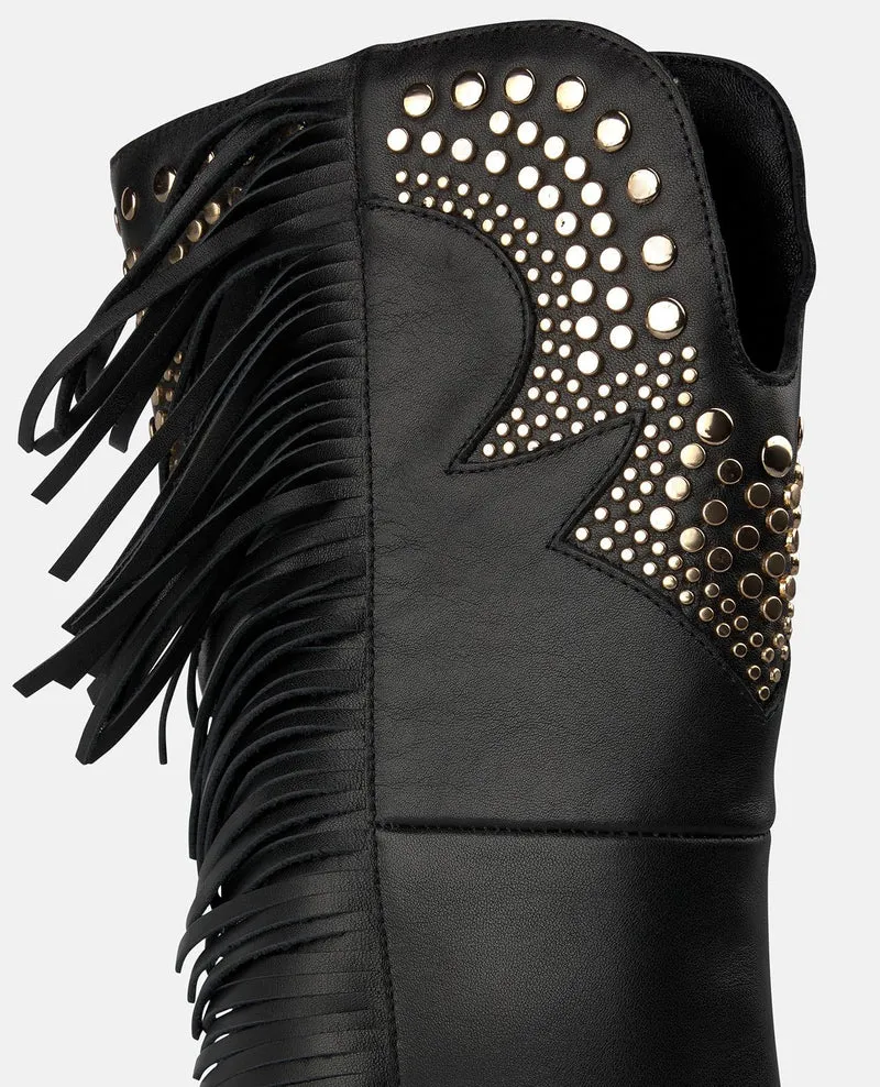 BOTA COWBOY DE PIEL CON TACHAS METÁLICAS
