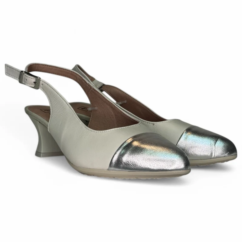 Zapatos Pitillos Salón Abierto Puntera 10515 Plata