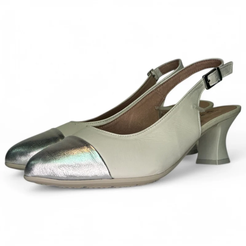 Zapatos Pitillos Salón Abierto Puntera 10515 Plata