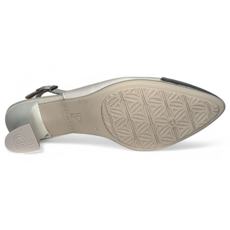 Zapatos Pitillos Salón Abierto Puntera 10515 Plata