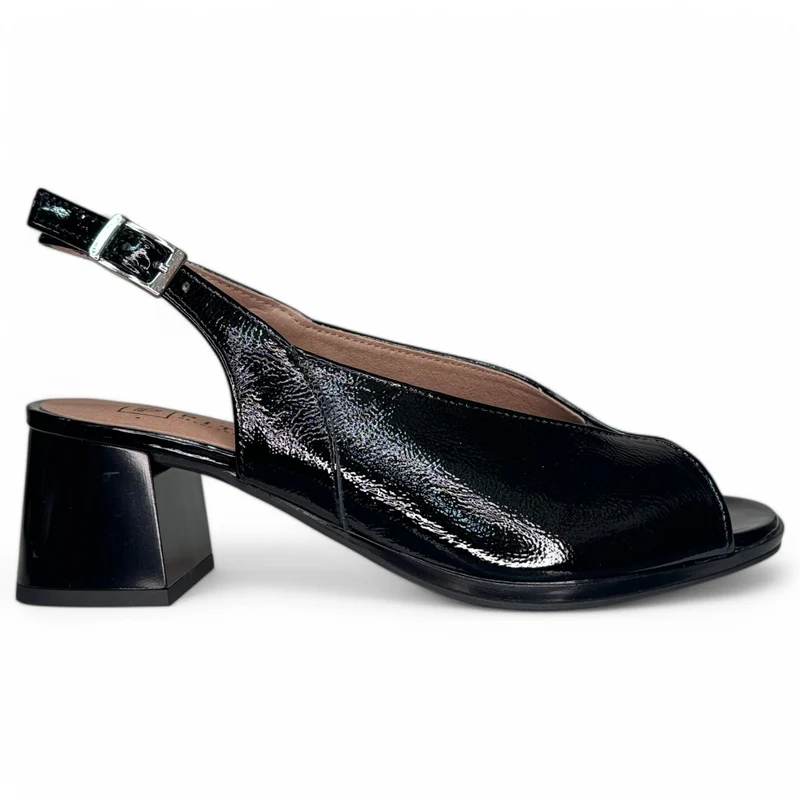 Sandalias Pitillos Tacón Charol 10536 Negro