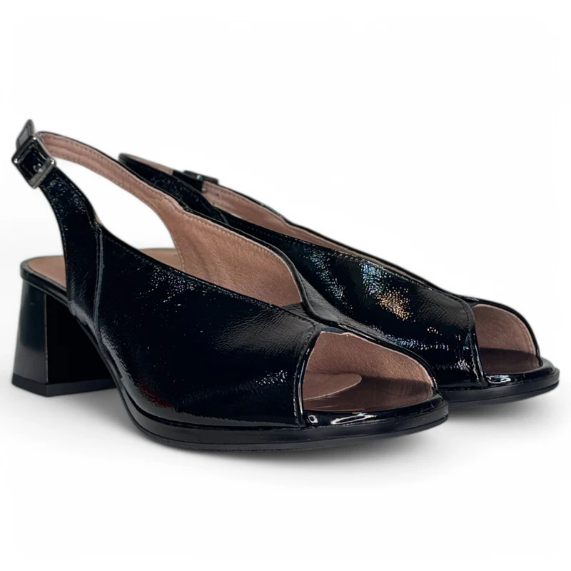 Sandalias Pitillos Tacón Charol 10536 Negro