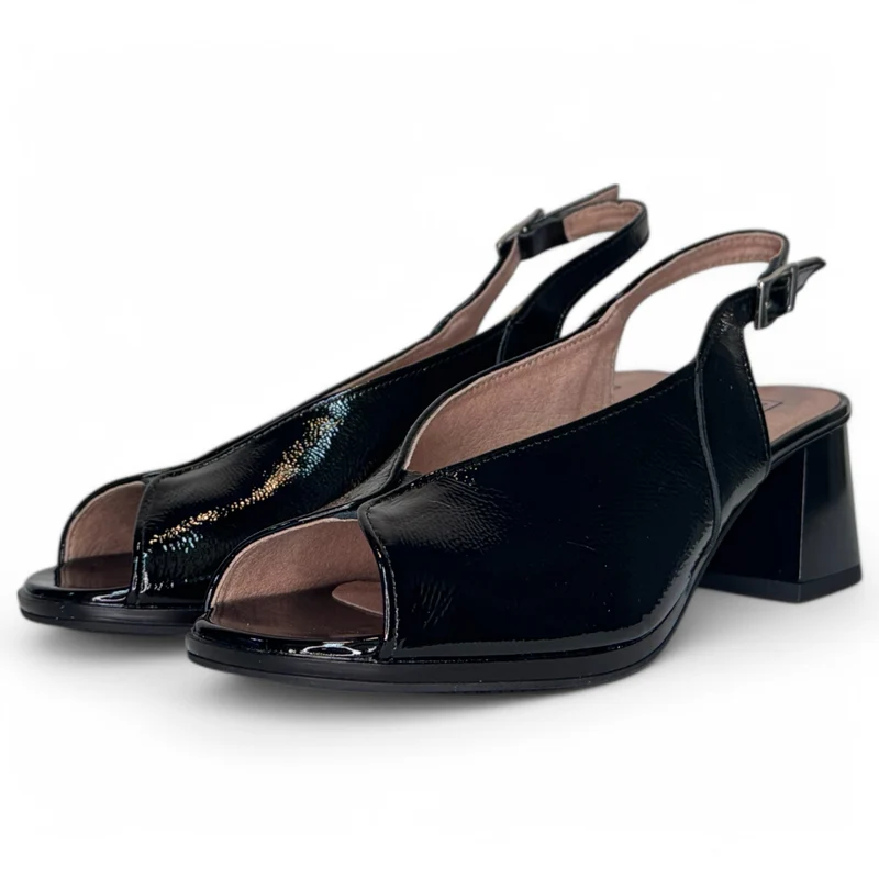 Sandalias Pitillos Tacón Charol 10536 Negro