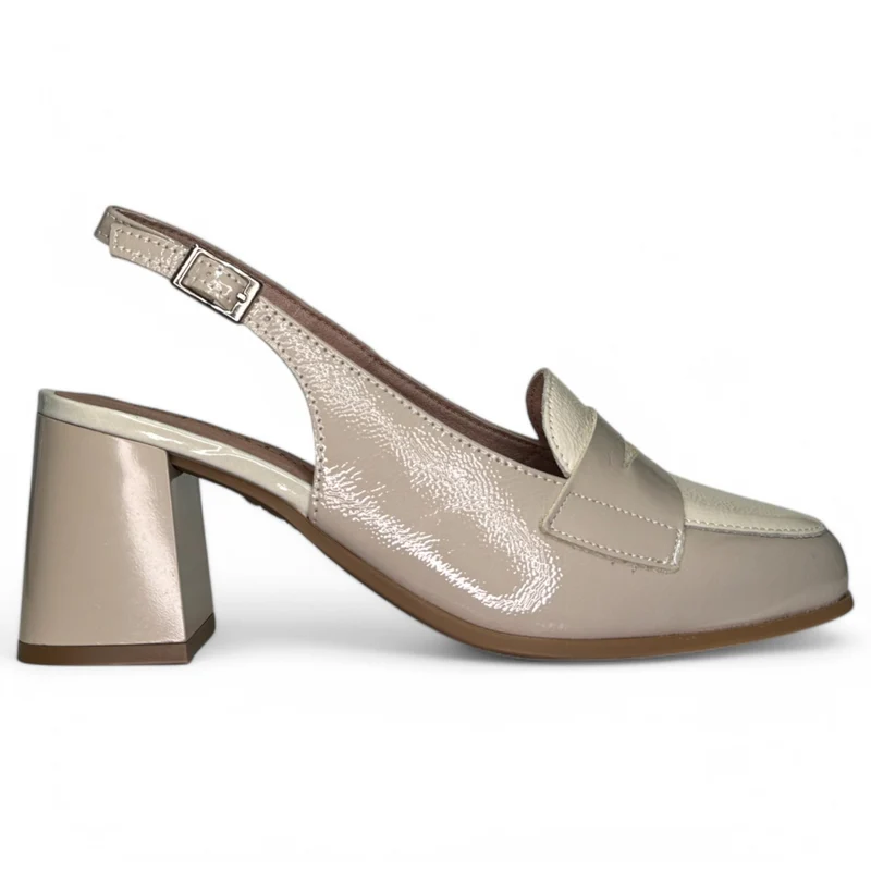 Zapatos Pitillos Tacón Antifaz 10491 Piedra Crema