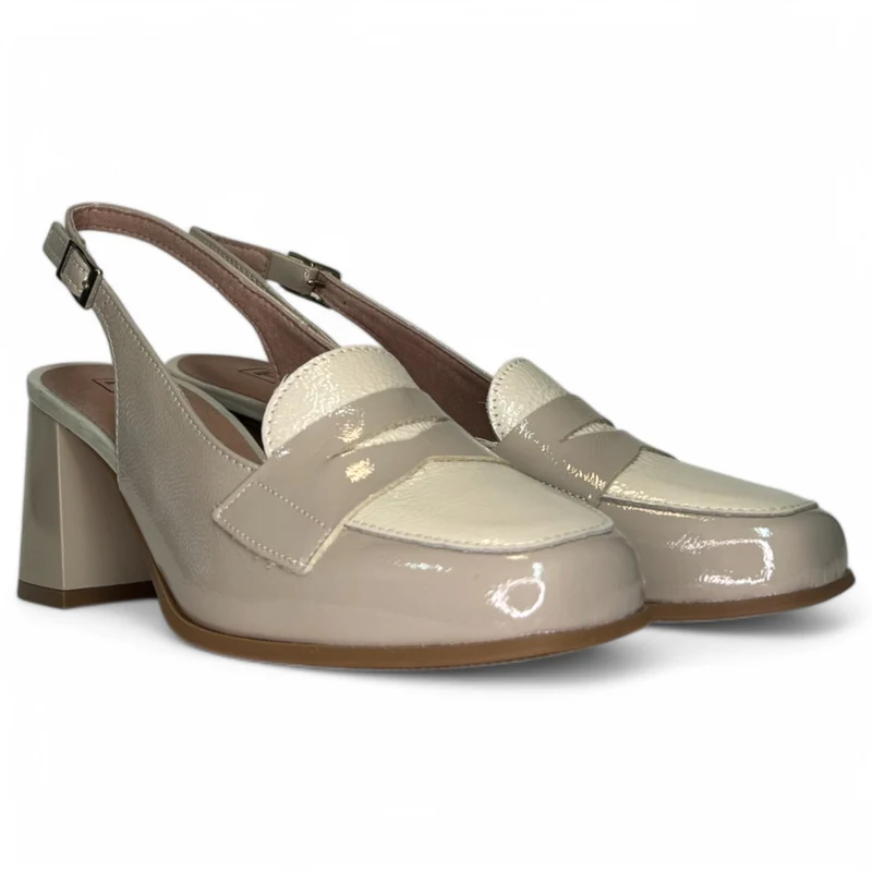 Zapatos Pitillos Tacón Antifaz 10491 Piedra Crema