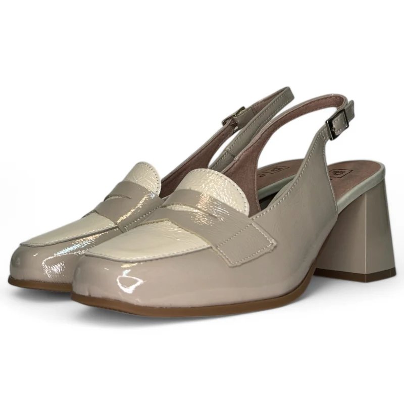 Zapatos Pitillos Tacón Antifaz 10491 Piedra Crema