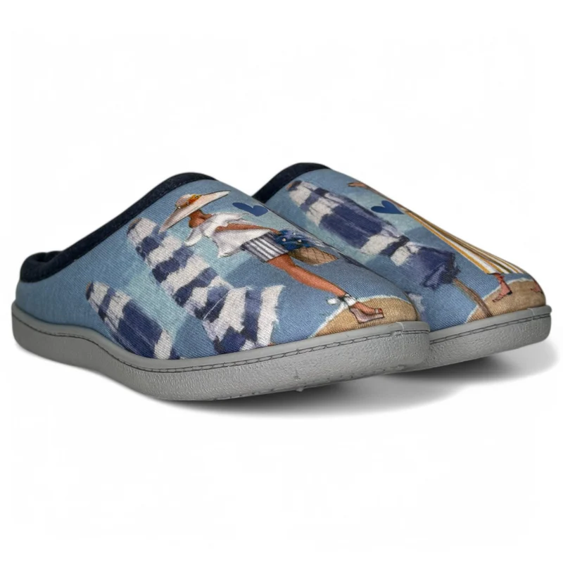Zapatillas de Casa Plumaflex Chica Playa 12317 Azul