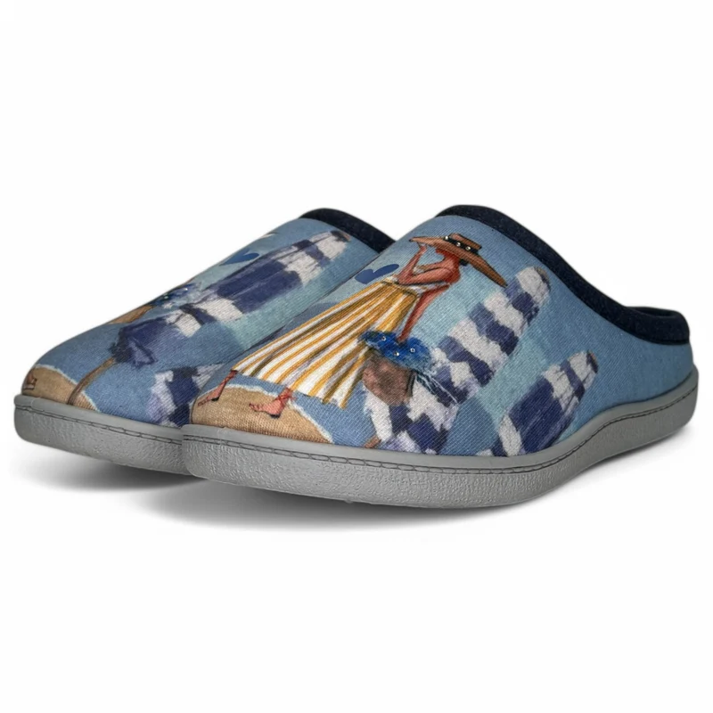 Zapatillas de Casa Plumaflex Chica Playa 12317 Azul