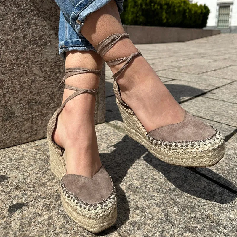Alpargatas Corina Puntera Cosida M5380 Taupe
