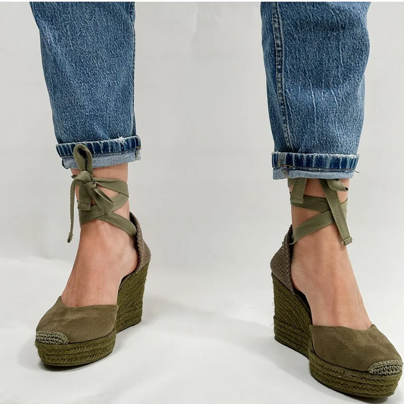 Alpargatas Corina Cuña M5388 Kaki