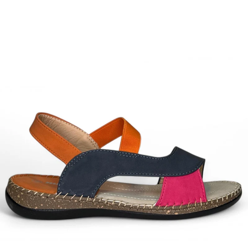 Sandalias Huran HN160 Naranja Marino Fucsia