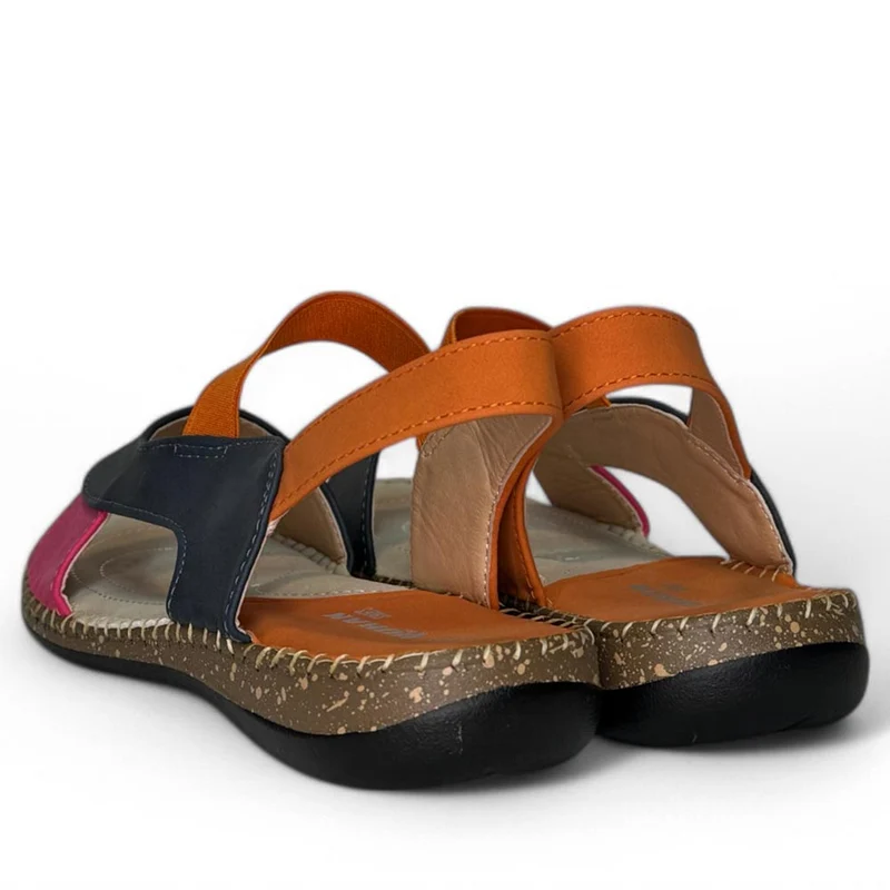 Sandalias Huran HN160 Naranja Marino Fucsia