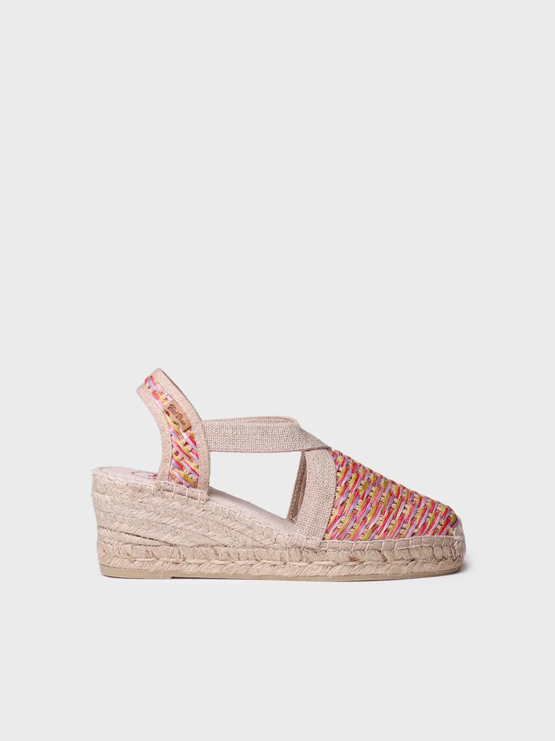 Alpargata vegana de mujer en rafia multicolor | TERRA-CS