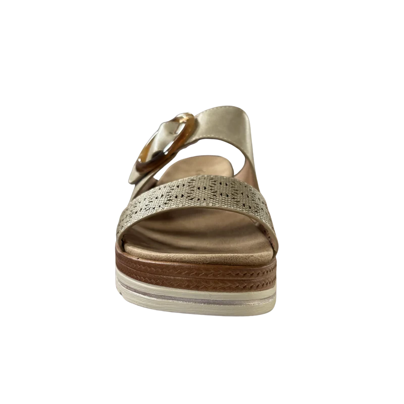 MUJER SANDALIA COMODO BEIGE RELIEVE