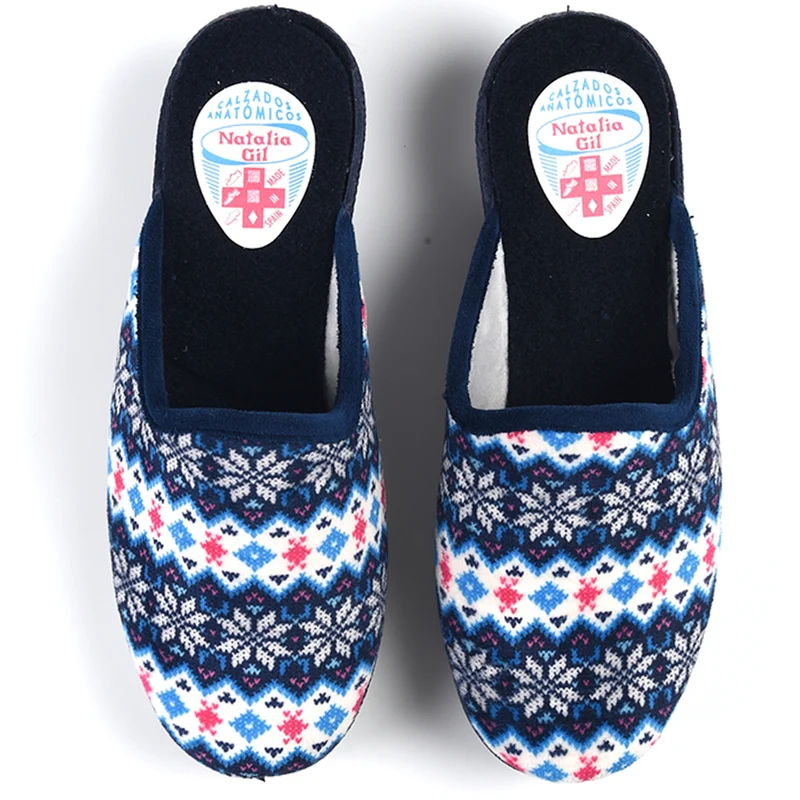 Zapatillas de Casa Natalia Gil Étnico Invierno 406 Marino