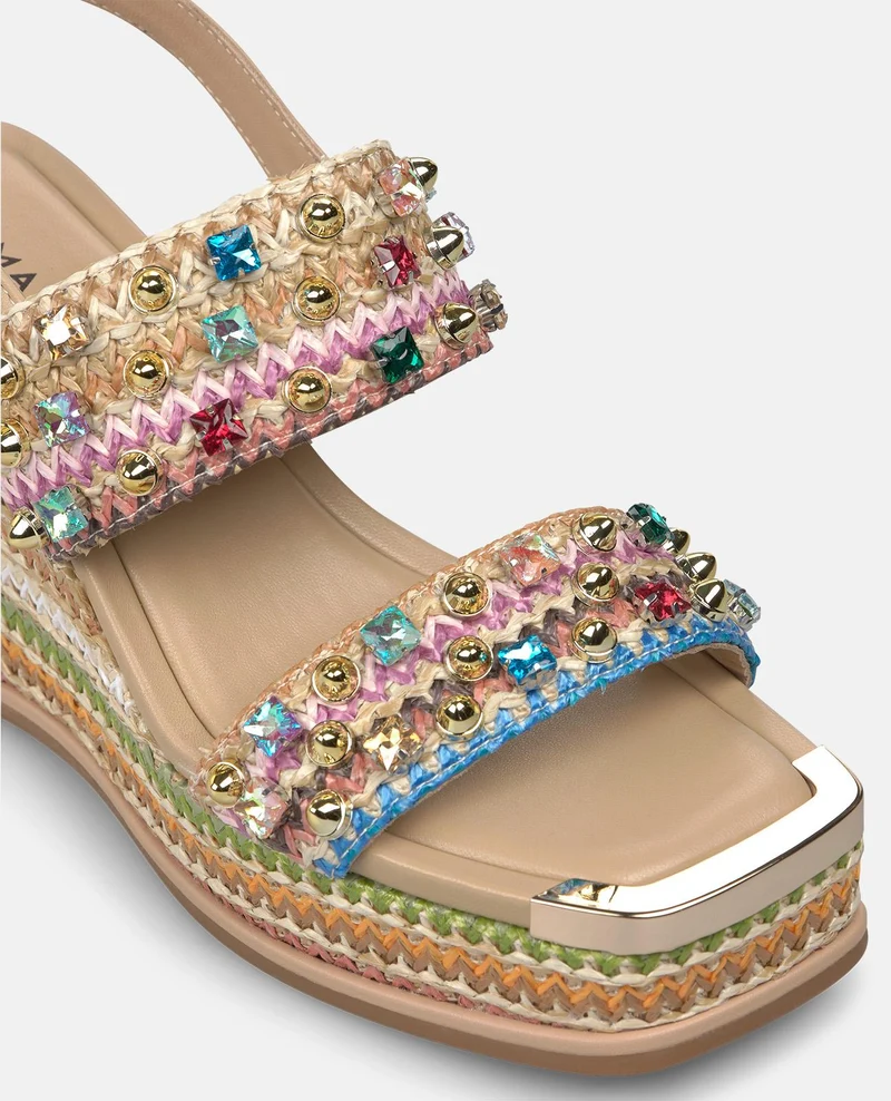 SANDALIA MULTICOLOR DE ESPARTO