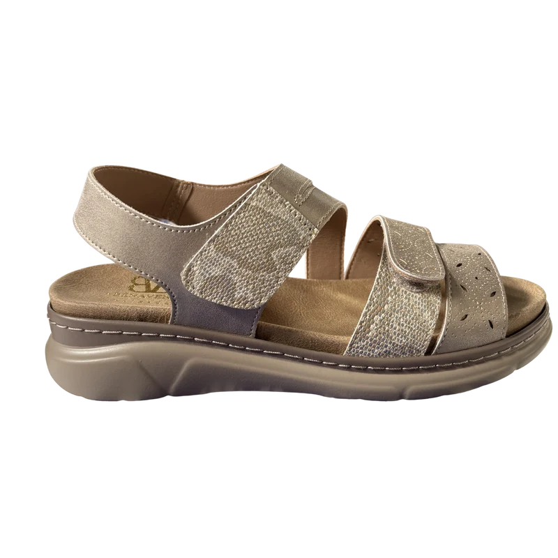 MUJER SANDALIA COMODO BEIGE RELIEVE