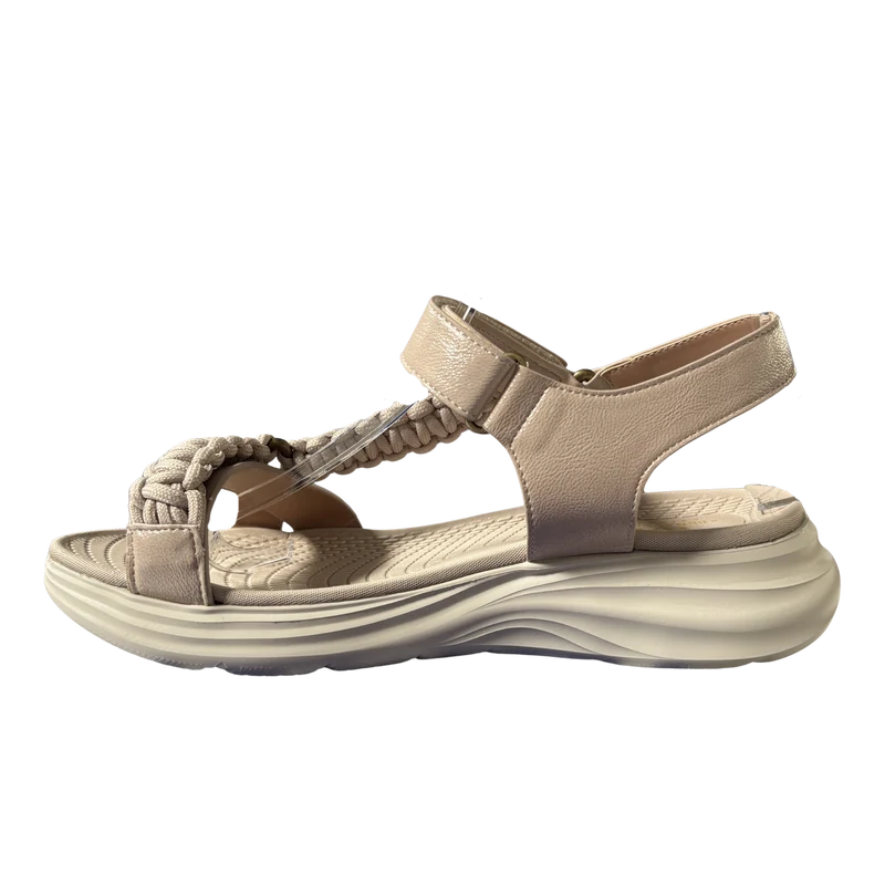 MUJER SANDALIA COMODO BEIGE CUERDA