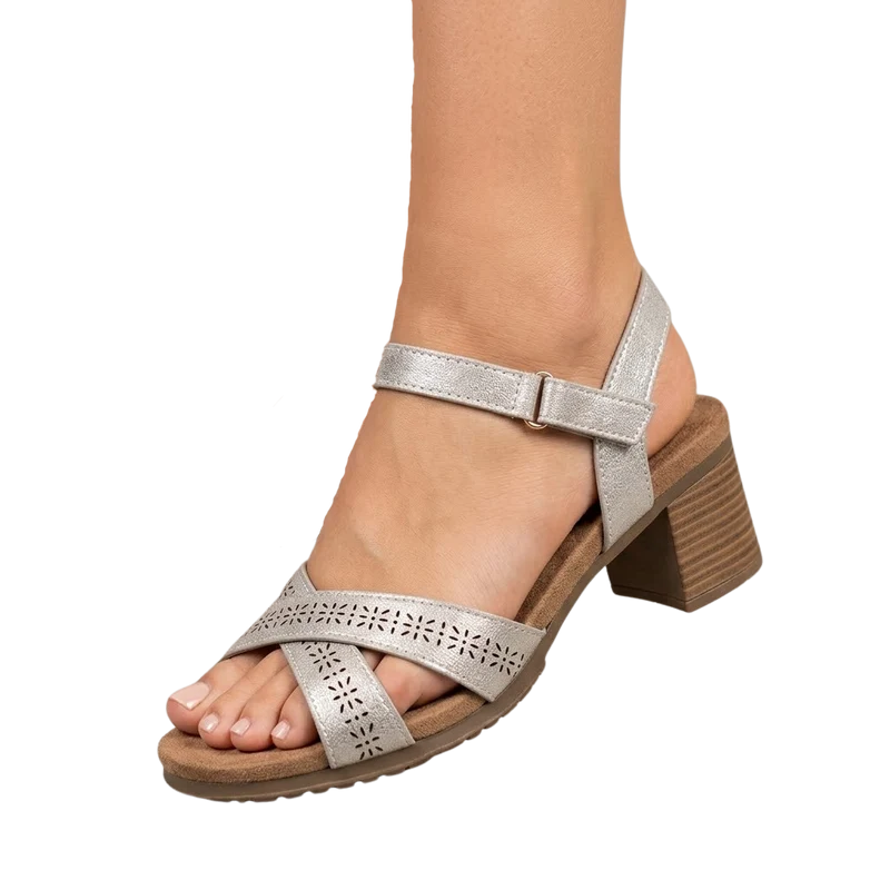 MUJER SANDALIA TACON NEREA BEIGE