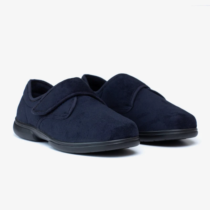 Pantuflas con velcro Tredd Well Stanley de corte ancho para hombre