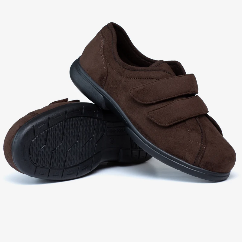 Pantuflas con velcro Tredd Well Stanley de corte ancho para hombre