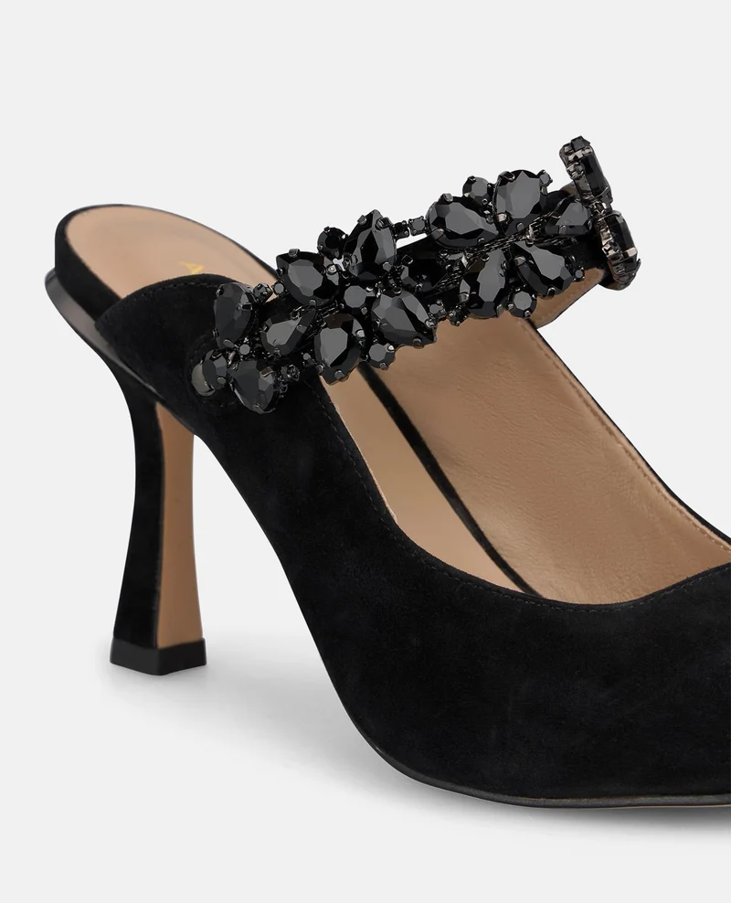 ZAPATO DE TACÓN DESTALONADO DE ANTE