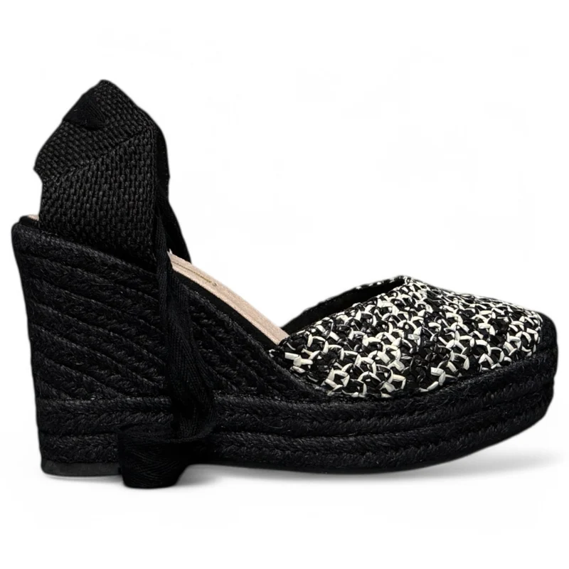 Alpargatas Corina Trenzado Bicolor M5384 Negro