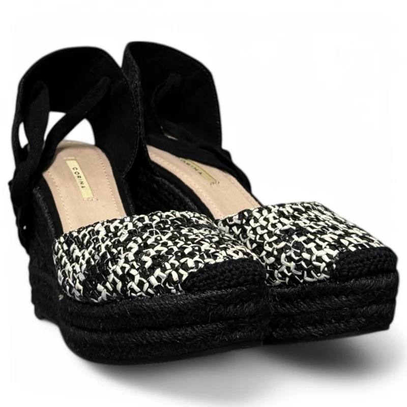 Alpargatas Corina Trenzado Bicolor M5384 Negro