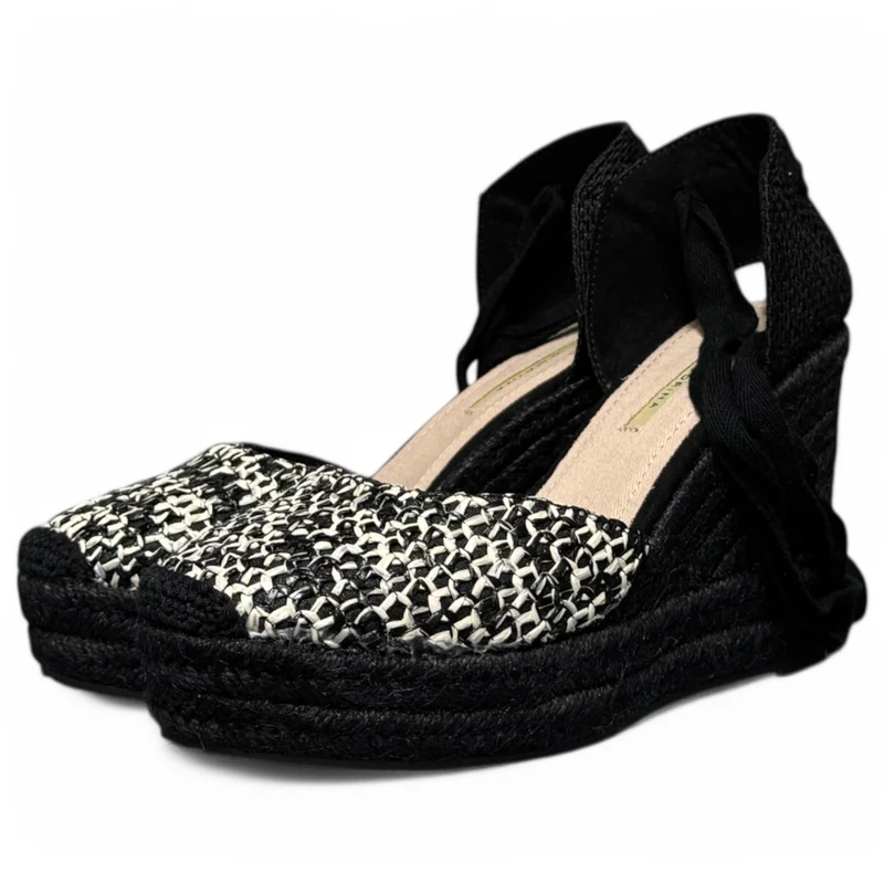 Alpargatas Corina Trenzado Bicolor M5384 Negro