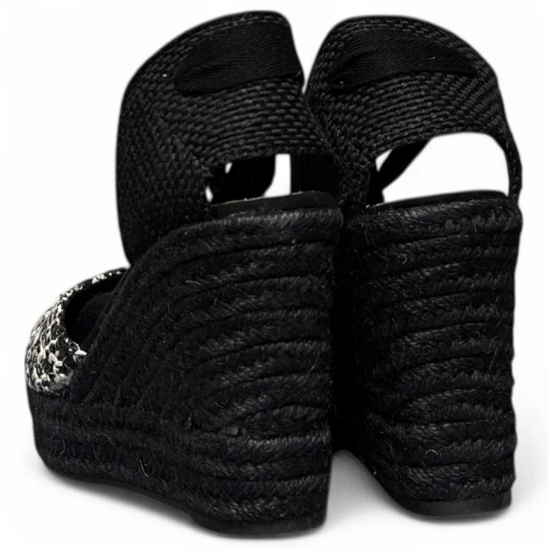 Alpargatas Corina Trenzado Bicolor M5384 Negro